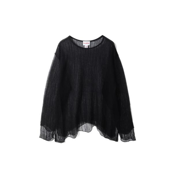 Layered Sheer Knit - BLACK (G16PO065) KAMIYA(カミヤ)