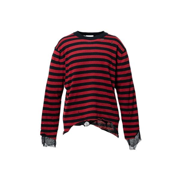 Layered Horizontal Striped Knit - RED (G16PO066) K...