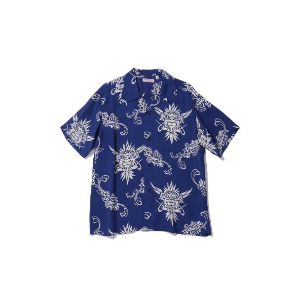 TIKI S/S RAYON HAWAIIAN SHIRT - NAVY (SS39611 ) SU...
