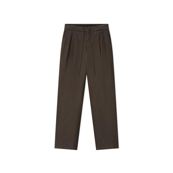 PLEAT FRONT PANT - BROWN (130SP268523F) ESSENTIALS...