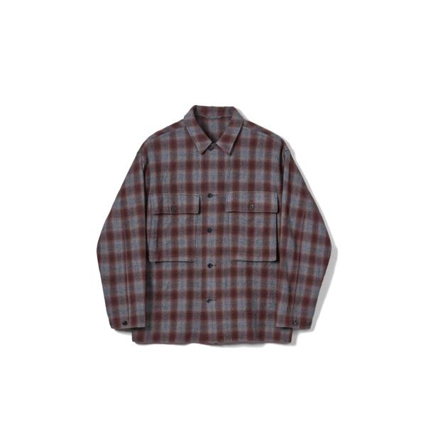 Alpaca Wool 2Pockets Shirt - GREY (KS26FSH11) Kapt...