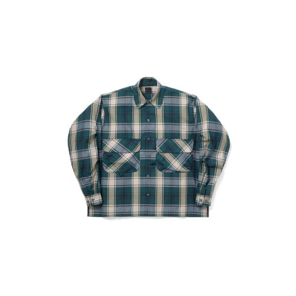 TECH SPORTS OPEN COLLAR SHIRT L/S BIG TARTAN - D.G...