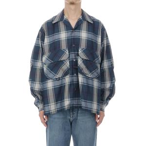 TECH SPORTS OPEN COLLAR SHIRT L/S BIG TARTAN - NAVY (BE-81026W) DAIWA PIER39(ダイワ ピア39)