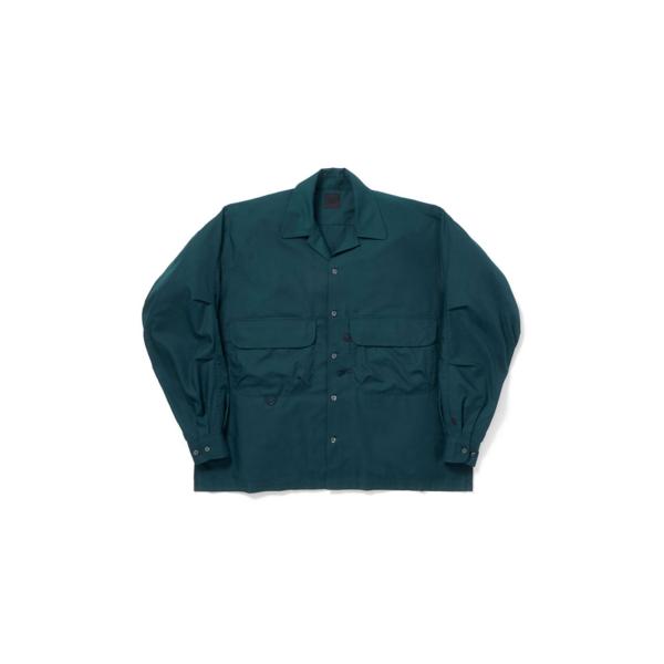 TECH SPORTS OPEN COLLAR SHIRT L/S SOLID - D.GREEN ...