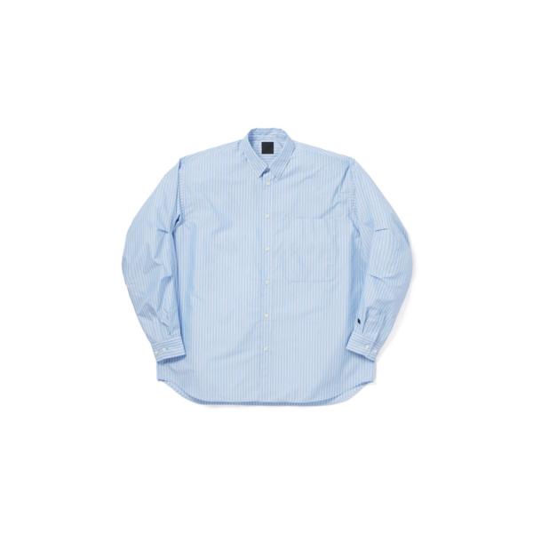 TECH REGULAR COLLAR SHIRT L/S STRIPE - SAX (BE-830...