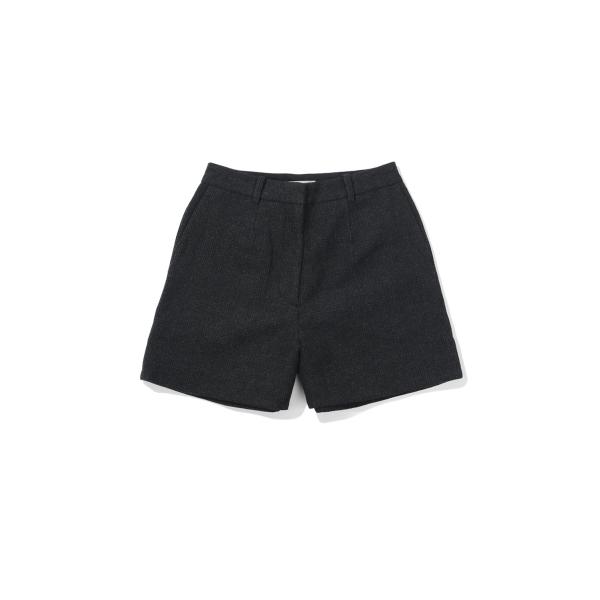 Herringbone Short Pants - CHARCOAL GRAY (62620718)...