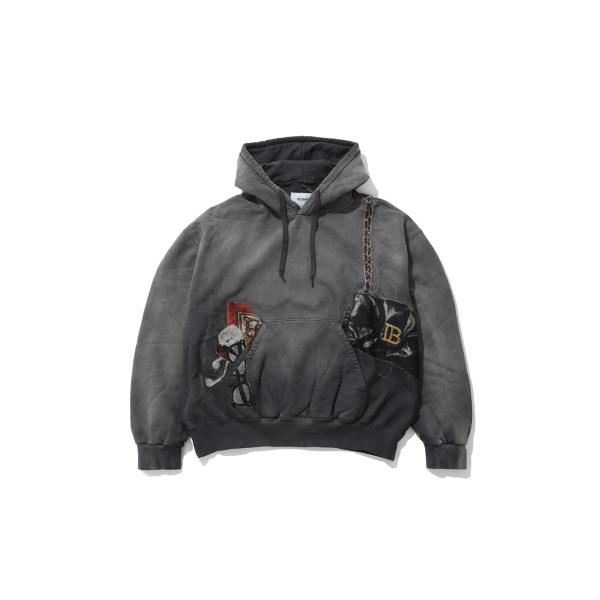 TROMPE L’OEIL EMBROIDERY HOODIE - BLACK (26AW07CS4...