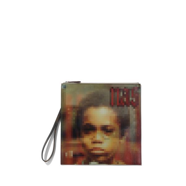 Trompe l'oeil Record Jacket Clutch Bag - BROWN (26...