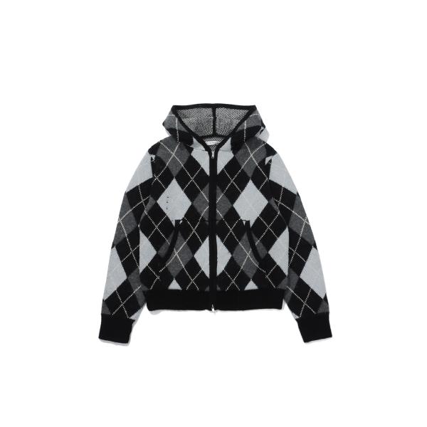 KENT ZIP UP HOODIE - GRAPHITE ARGYLE (NM-3000-GA-2...