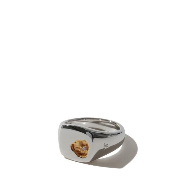 Mined Ring Small Diamond - SILVER (101571) TOMWOOD...