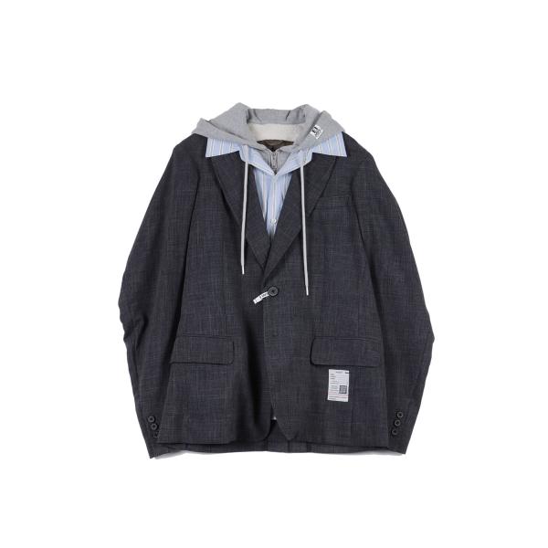 THREE LAYERED HOUNDSTOOTH JACKET - GRAY (K17JK321)...