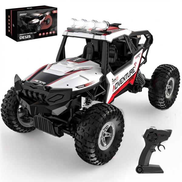 DEERC ラジコンカー 1/16 4WD 四輪駆動 操作時間60分 LEDライト スプレー機能 バ...