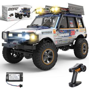 オフロード 大人向け 4WD ラジコンカー クローラー 1/18スケール 4輪駆動 フルプロポ 2.4GHz LEDライト4モード 40分連続操作 充電式 子供向け 男の子 プレゼント｜DEERCヤフー店