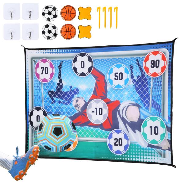サッカー おもちゃ ダーツ 2in1遊び方 ダーツセット 壁掛け 長さ150cm ダーツ6個  シュ...