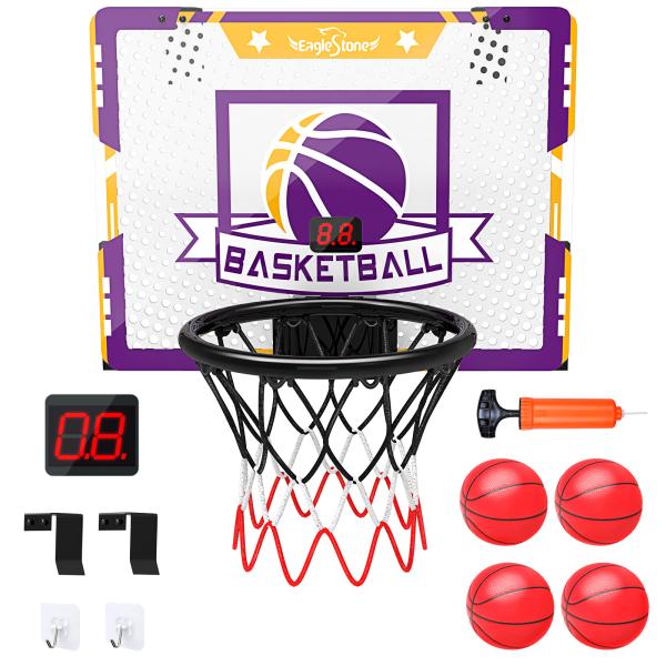 EagleStone バスケットゴール 室内 子供 ミニ 電子スコアリング  家庭 おもちゃ 電子ス...