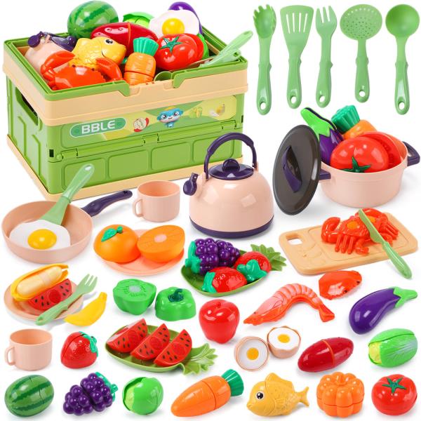 おままごとセット おもちゃ HOLYFUN キッチンセット ごっこ遊び 海鮮 野菜 果物 収納バッグ...