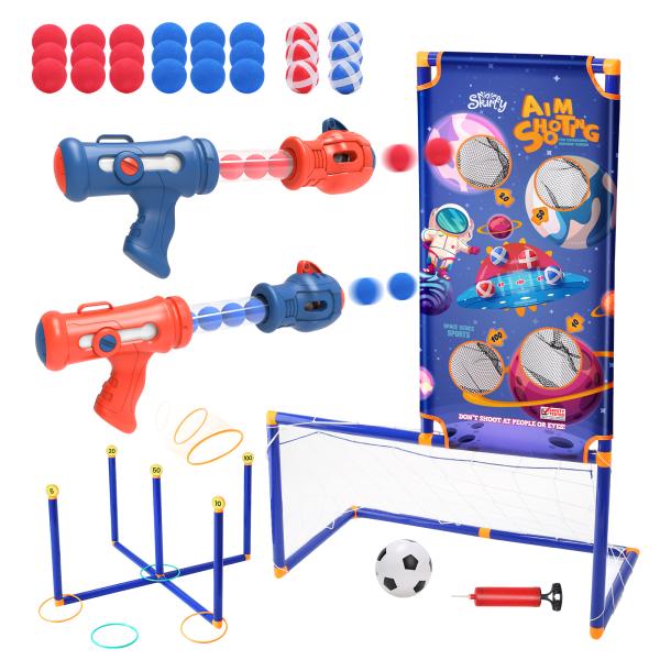 Skirfy おもちゃ 射的セット ポッパーガン 的あて 4in1遊び方 シューティングゲーム サッ...