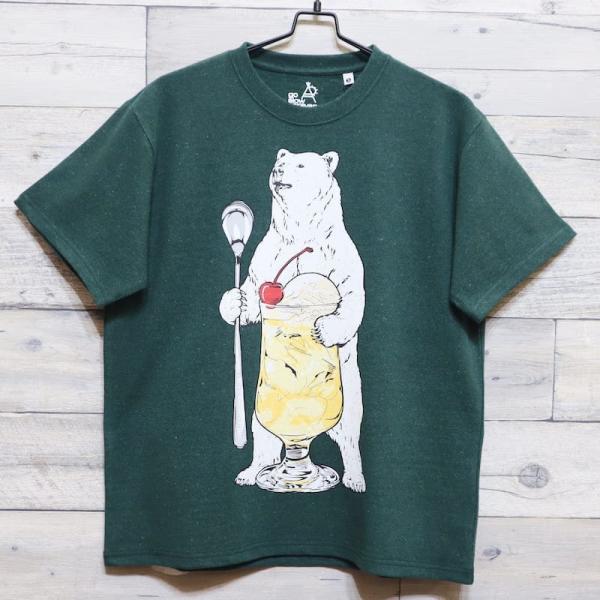 送料無料 メンズ ゴースローキャラバン 半袖 Tシャツ クリームソーダ クマ ネップ ユニセックス ...