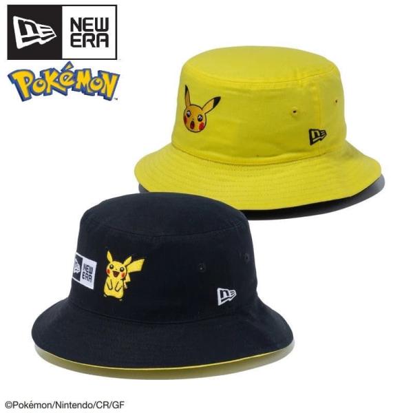 NEWERA ポケモン コラボ バケットハット リバーシブル ワッペン 刺繍 ピカチュウ ユニセック...