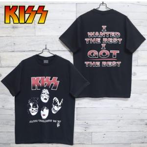 KISS キッス ロンT 長袖 Tシャツ メンズ 袖プリント 厚手