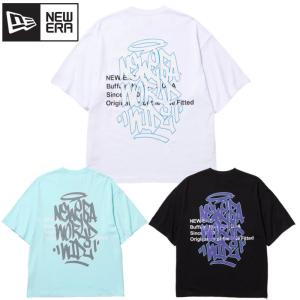 NEWERA ニューエラ 正規品 半袖 Tシャツ ティーシャツ グラフィティ タギング バックプリント ロゴ メンズ レディース 白 ホワイト ブルー 黒 ブラック｜DEF STORE