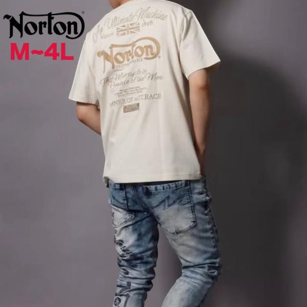 送料無料 メンズ Norton ノートン 半袖 Tシャツ ティーシャツ 服 アパレル ロゴ 刺繍 ラ...