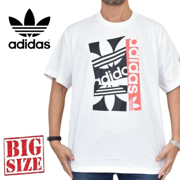 大きいサイズ メンズ adidas アディダス オリジナルス originals 半袖Ｔシャツ 白 ...