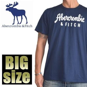 大きいサイズ メンズ  正規品 アバクロ Abercrombie&amp;Fitch クルーネック 半袖Ｔシャツ 刺繍ロゴ XXL