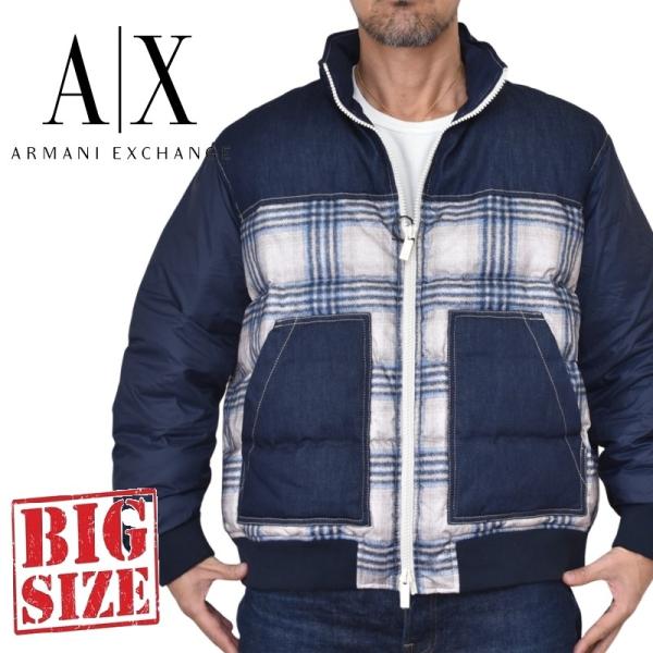 大きいサイズメンズ アルマーニエクスチェンジ A/X ARMANI EXCHANGE 中綿ジャケット...