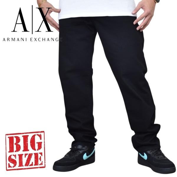 大きいサイズ メンズ アルマーニエクスチェンジ A/X ARMANI EXCHANGE ブラックデニ...