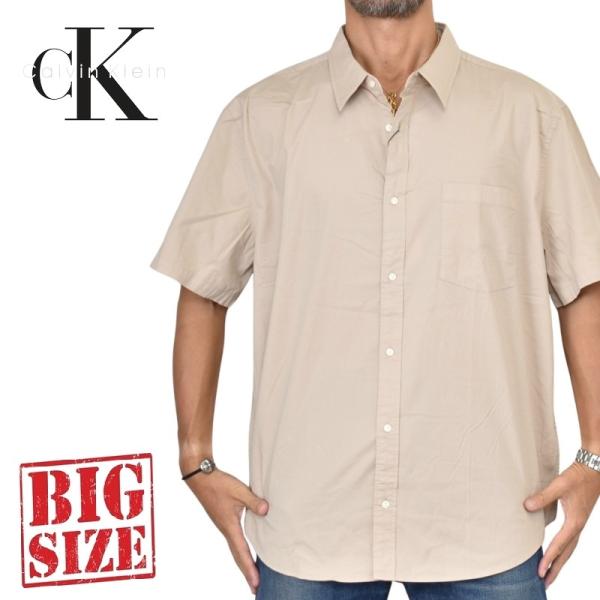 大きいサイズ メンズ CK カルバンクライン Calvin Klein カジュアル 半袖シャツ ワン...
