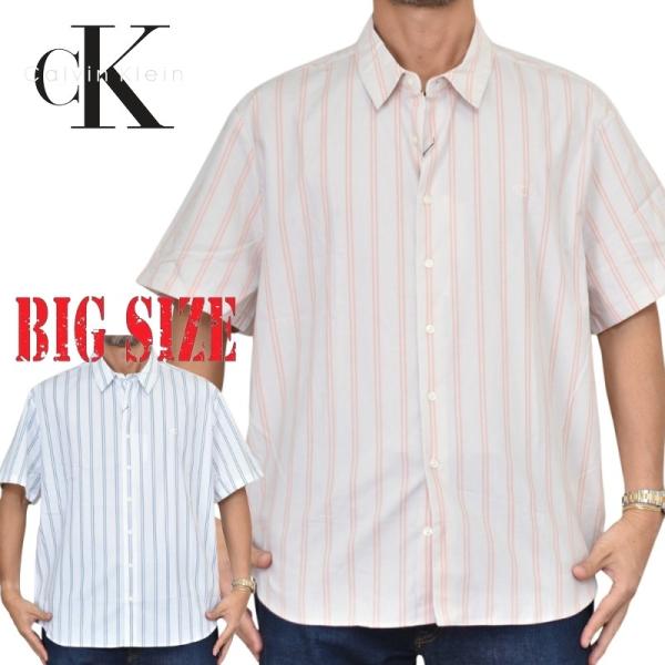 大きいサイズ メンズ CK カルバンクライン Calvin Klein カジュアル 半袖 オープンシ...
