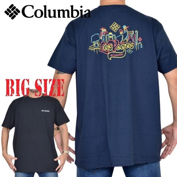大きいサイズ メンズ Columbia コロンビア 半袖プリントＴシャツ ラスベガス限定 Las V...