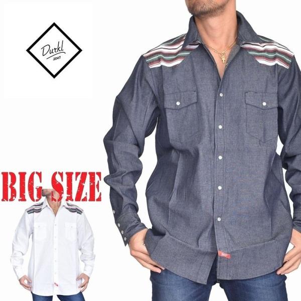 SALE 大きいサイズ メンズ DURKL ダークル 長袖シャツ ヨーク ウエスタン SALTON ...