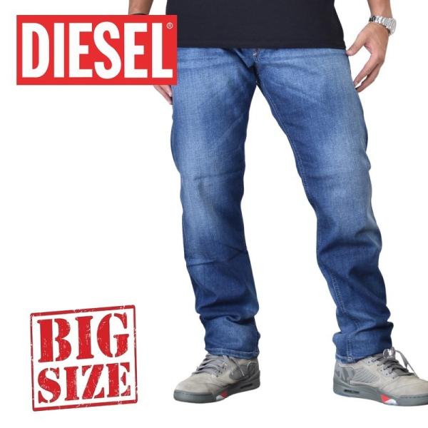 SALE 大きいサイズ メンズ DIESEL ディーゼル デニムパンツ ジーンズ レギュラー ストレ...