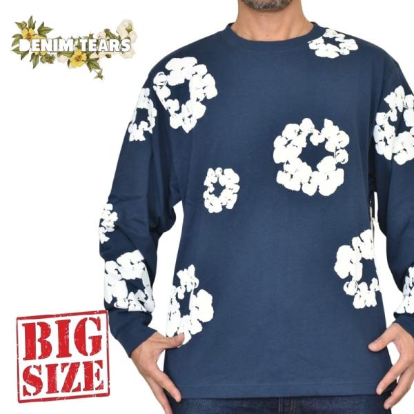 大きいサイズ メンズ Denim Tears デニムティアーズ 長袖Ｔシャツ ロンＴ スウェットシャ...