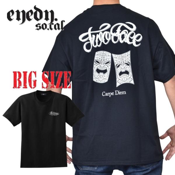 大きいサイズ メンズ EYEDY アイディー TIKI TWO FACE 2 半袖Ｔシャツ 黒 白 ...