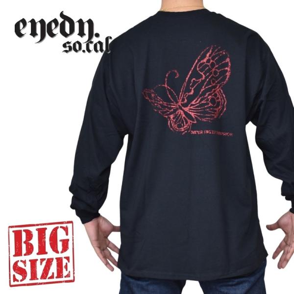 大きいサイズ メンズ EYEDY アイディー BITTER ロンＴ 長袖Ｔシャツ 黒 ブラック XX...