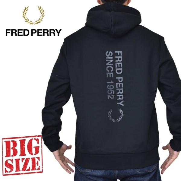 大きいサイズ メンズ FRED PERRY フレッドペリー パーカー フーディー スウェット プルオ...