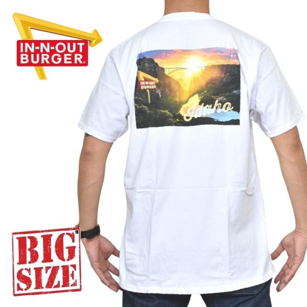 大きいサイズ メンズ IN-N-OUT BURGER インアンドアウトバーガー 半袖Ｔシャツ 白 ホ...