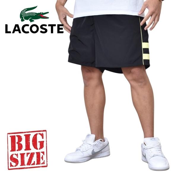 大きいサイズ メンズ LACOSTE ラコステ ハーフパンツ ショーツ ショートパンツ ロゴ刺繍 X...