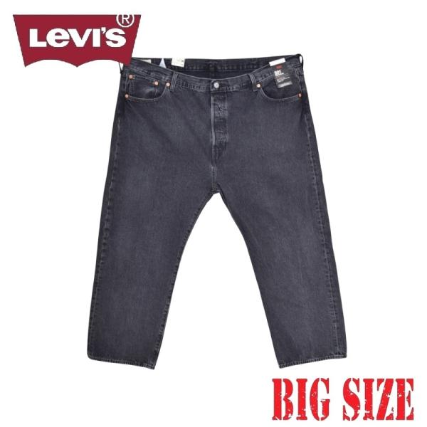 大きいサイズ メンズ LEVI'S リーバイス 501 ボタンフライ ストレート ジーンズ ブラック...