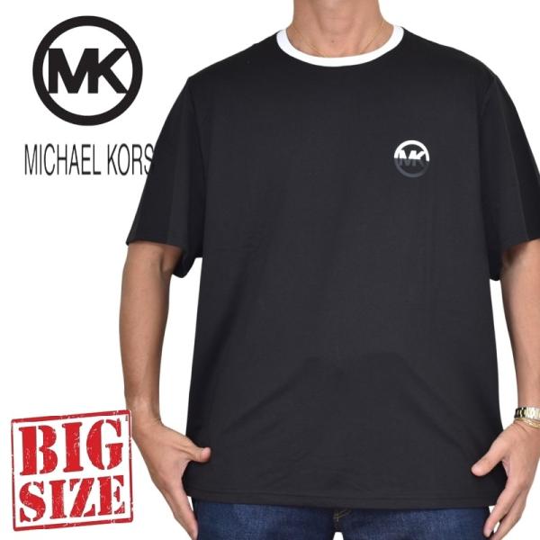 大きいサイズ メンズ MK MICHAEL KORS マイケルコース リンガー ワンポイント 半袖Ｔ...