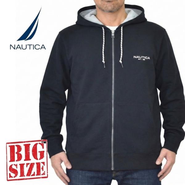 大きいサイズ メンズ NAUTICA ノーティカ パーカー スウェット フルジップ ワンポイントロゴ...