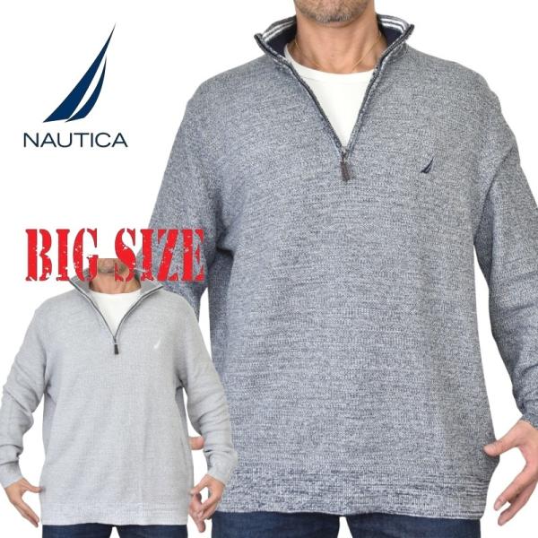 大きいサイズ メンズ NAUTICA ノーティカ marled quarter-zip sweate...