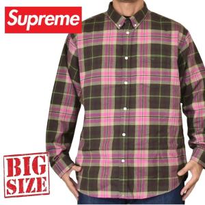 大きいサイズ メンズ Supreme シュプリーム Plaid Flannel Shirt チェック フランネル シャツ ボタンダウン XL
