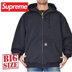 大きいサイズ メンズ Supreme シュプリーム Dickies ディッキーズコラボ Zip Up Hooded Sweatshirt キルティングライナー ジップアップ フーディ パーカー XXL