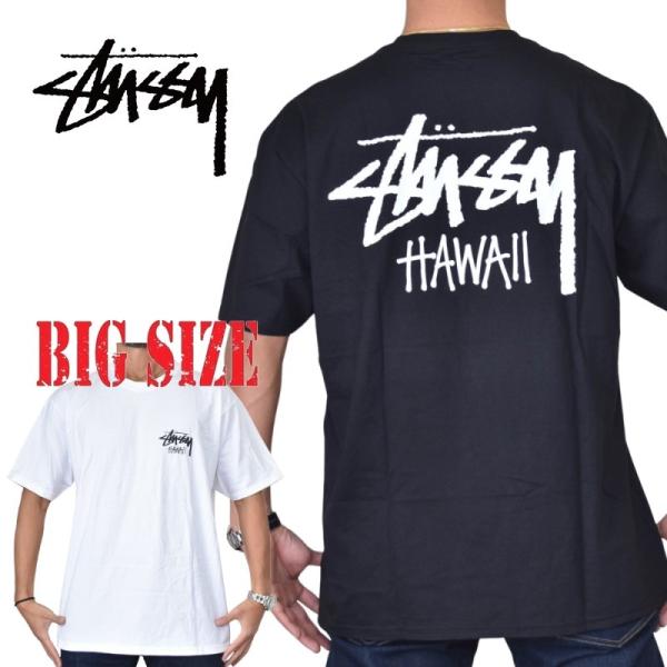 大きいサイズメンズ STUSSY ステューシー 半袖 Tシャツ ハワイ カイルア限定 HAWAII ...