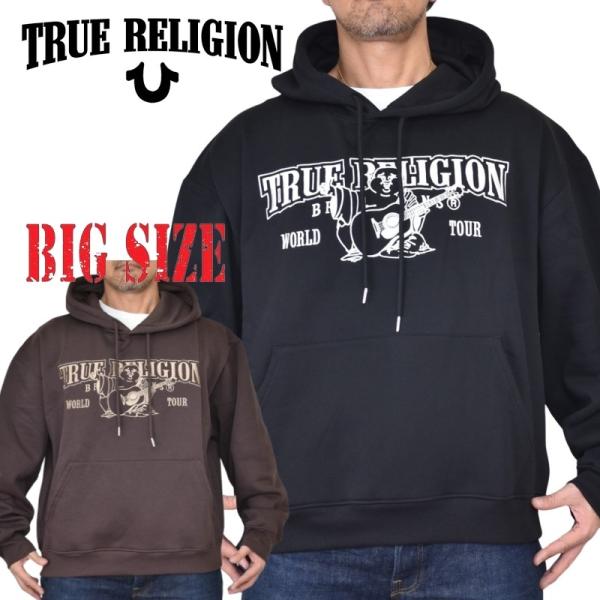 大きいサイズ メンズ TRUE RELIGION トゥルーレリジョン BOXY LOGO HOODI...
