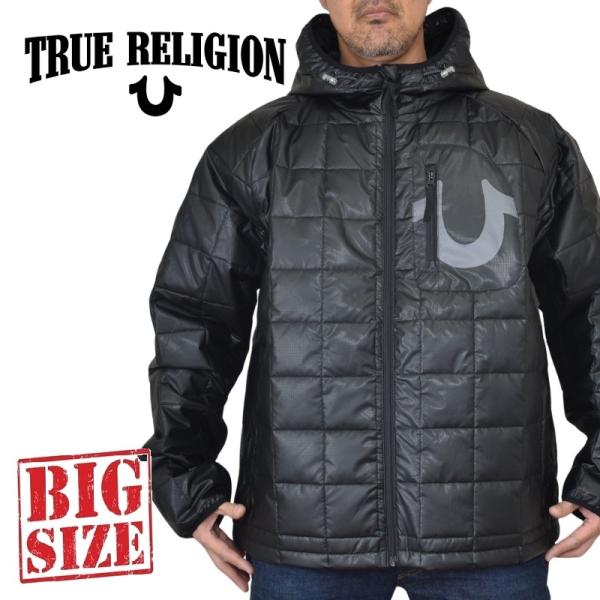 大きいサイズ メンズ TRUE RELIGION トゥルーレリジョン GEO QUILTED HOO...